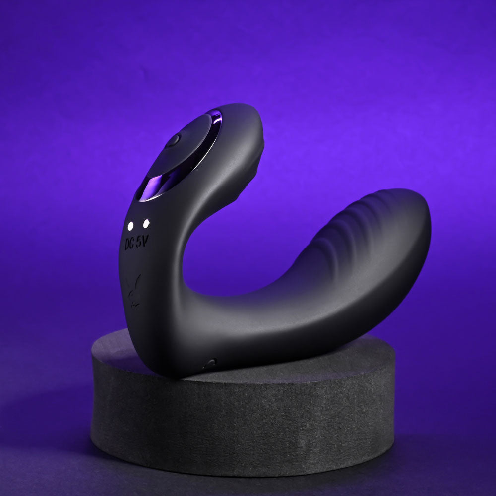 Playboy Pleasure PLAY TIME - Black 12.7 cm USB Rechargeable Vibrator-PB-RS-4271-2