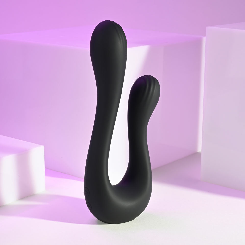 Playboy Pleasure THE SWAN - Black USB Rechargeable Dual Ended Vibrator-PB-RS-4295-2