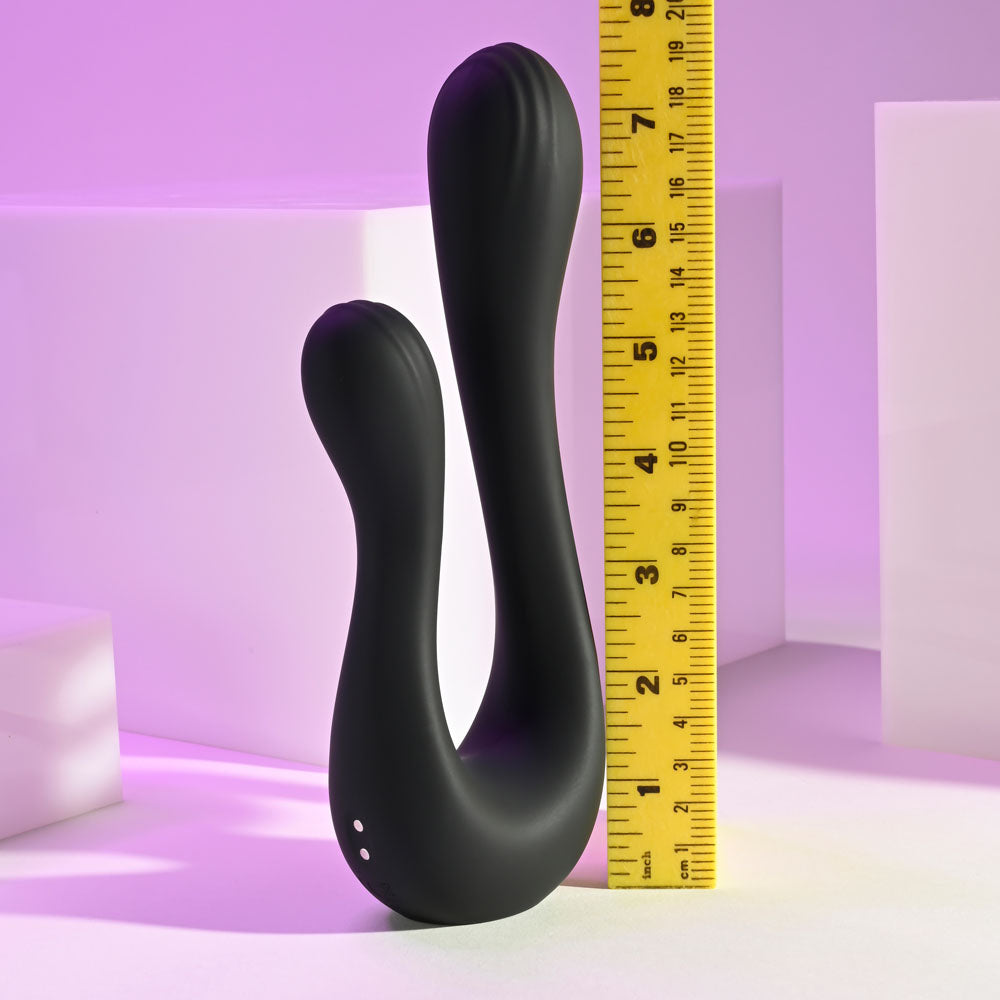 Playboy Pleasure THE SWAN - Black USB Rechargeable Dual Ended Vibrator-PB-RS-4295-2