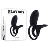 Playboy Pleasure JUST RIGHT - Black USB Rechargeable Vibrating Cock & Balls Rings-PB-RS-4578-2