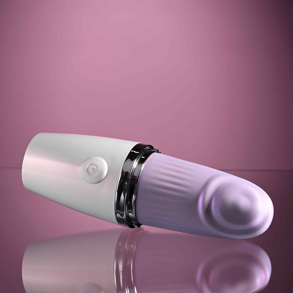 Playboy Pleasure GETAWAY - White/Purple 14.2 cm USB Rechargeable Tapping Stimulator-PB-RS-4653-2