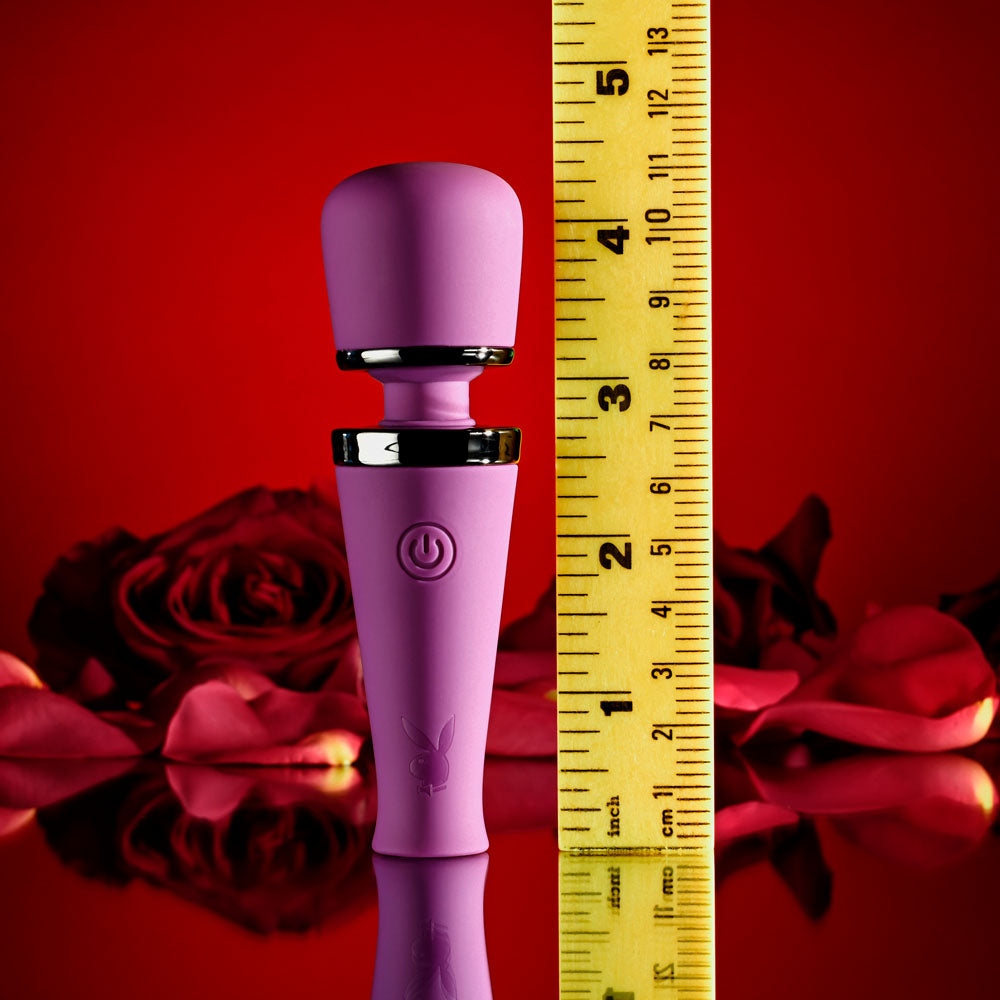 Playboy Pleasure MIC DROP - Purple 11.4 cm USB Rechargeable Vibrating Mini Massage Wand-PB-RS-5063-2