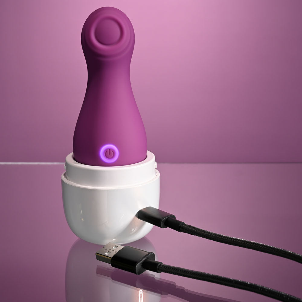 Playboy Pleasure THE JET SET - TAPPING - Purple 10.2 cm Tapping Stimulator with Charging Case-PB-RS-5278-2