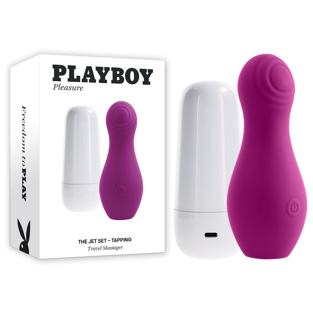 Playboy Pleasure THE JET SET - TAPPING - Purple 10.2 cm Tapping Stimulator with Charging Case-PB-RS-5278-2