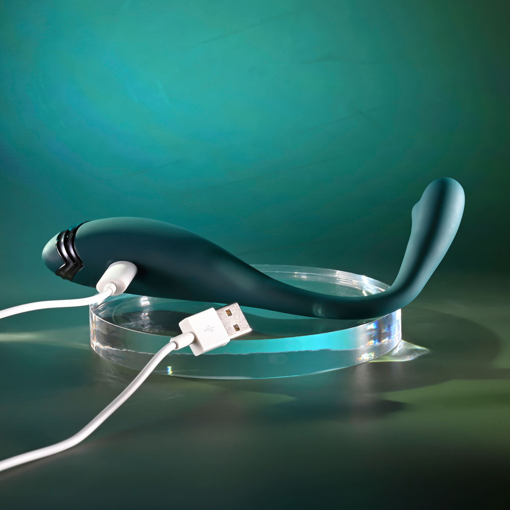 Playboy Pleasure PINPOINT PERFECTION - Green 19.3 cm USB Rechargeable Poseable Vibrator-PB-RS-5834-2