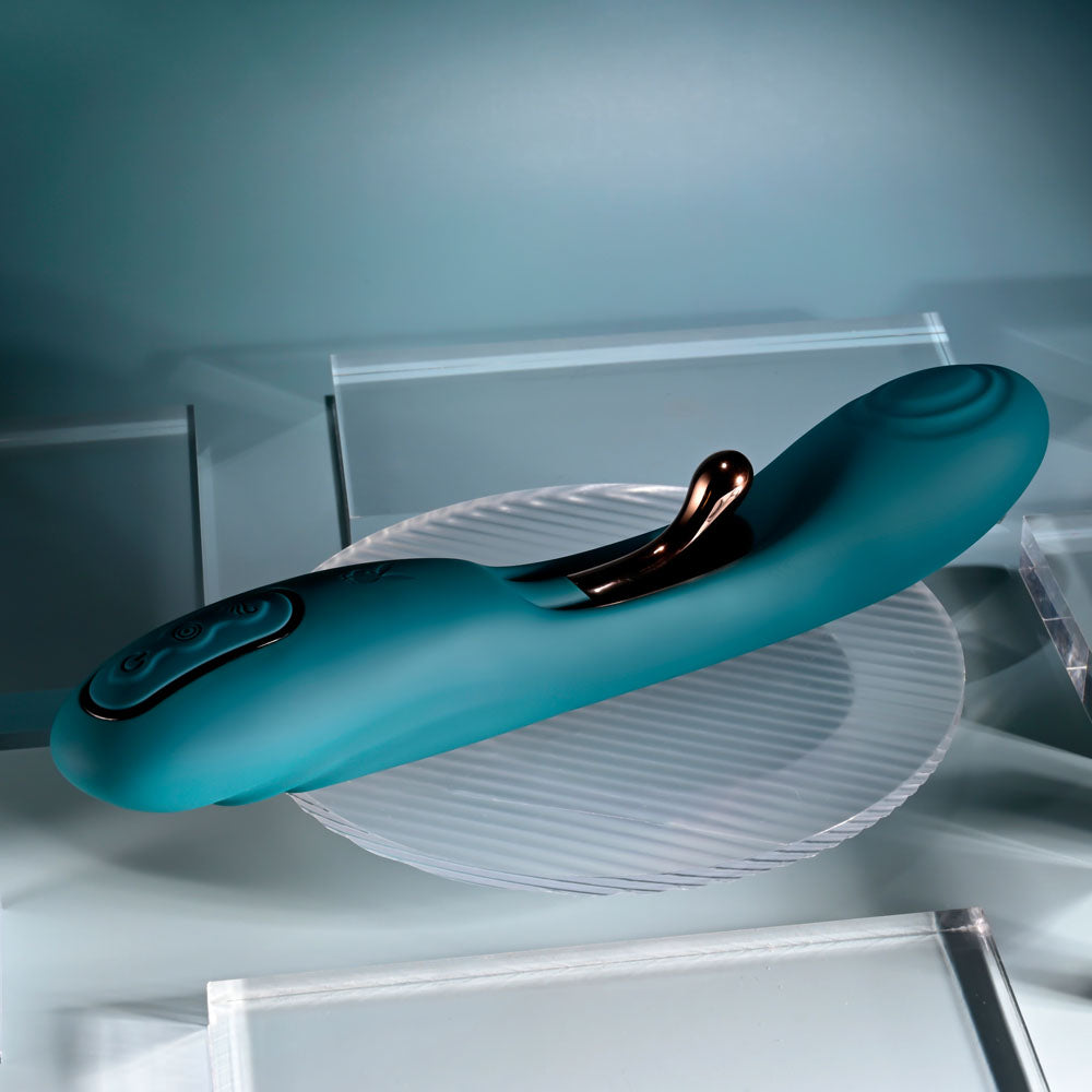 Playboy Pleasure AURELIE - Green 22.7 cm USB Rechargeable Vibrator with Internal Flicker-PB-RS-5964-2