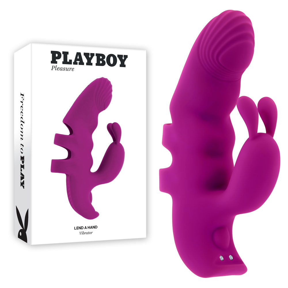 Playboy Pleasure LEND A HAND - Purple USB Rechargeable Finger Vibrator-PB-RS-6275-2