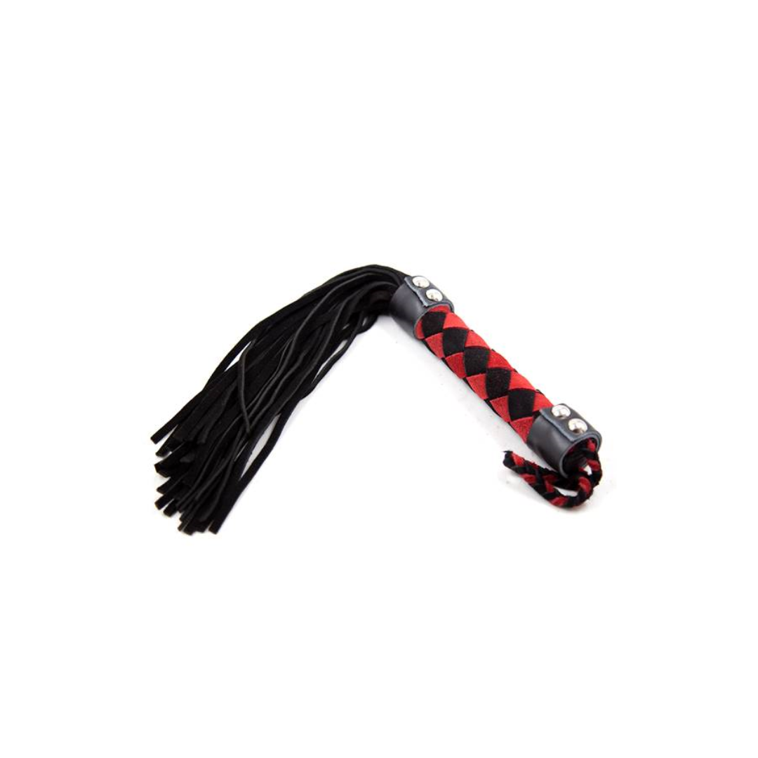 15" LEATHER FLOGGER BLACK W/ RED-PC75010BR