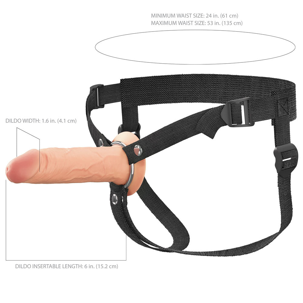 FX Elite 6 Silicone Hollow Strap-On - Flesh - Flesh 15.2 cm Hollow Strap-On-PD4158-21