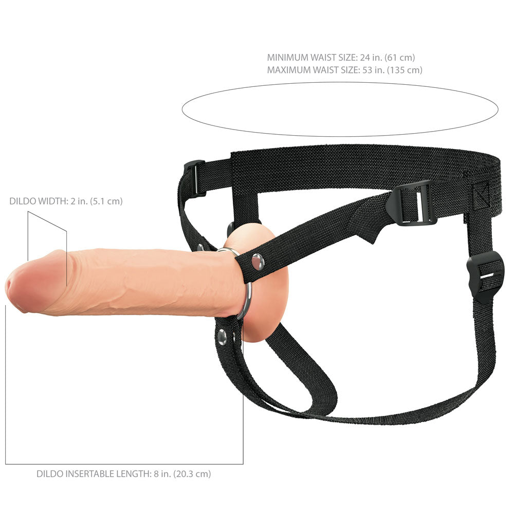 FX Elite 8 Silicone Hollow Strap-On - Flesh - Flesh 20 cm Hollow Strap-On