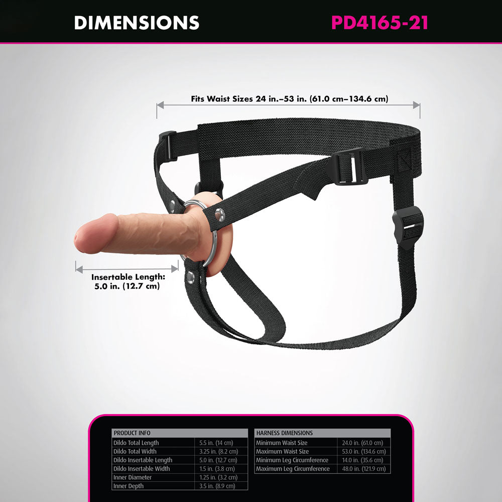 Fantasy X-Tensions Elite 5 Silicone Hollow Strap-On - Flesh - Flesh 14 cm Hollow Strap-On-PD4165-21