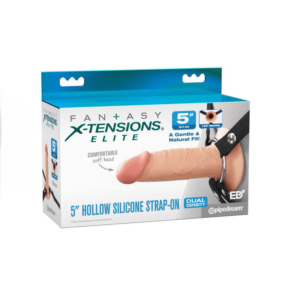 Fantasy X-Tensions Elite 5 Silicone Hollow Strap-On - Flesh - Flesh 14 cm Hollow Strap-On-PD4165-21