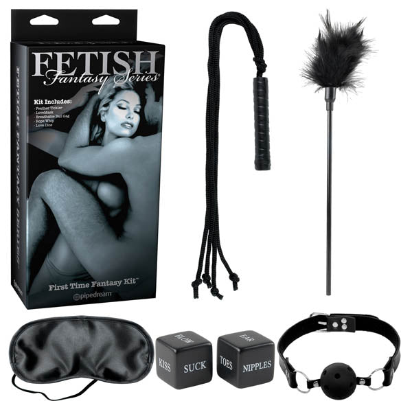 Fetish Fantasy Series Limited Edition First Time Fantasy Kit - Black Bondage Kit - 5 Piece Set-PD4420-23