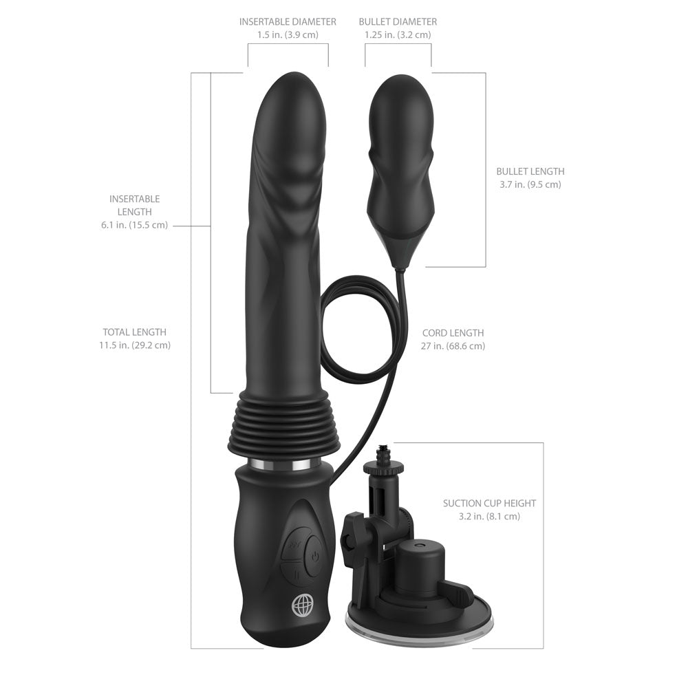 FFS Ultimate Silicone Thruster - Black - Black USB Rechargeable Thrusting Vibrator