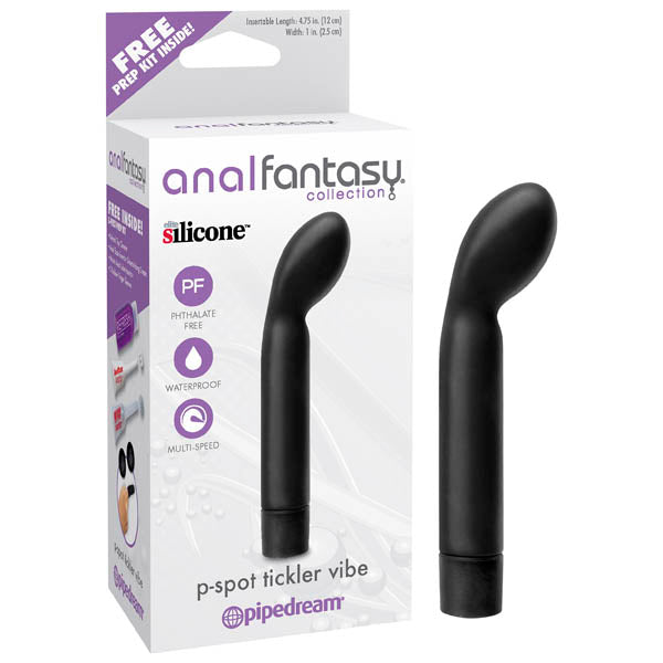 Anal Fantasy Collection P-spot Tickler Vibe - Black 12 cm (4.75) Prostate Vibrator-PD4628-23