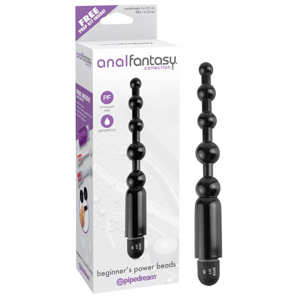 Anal Fantasy Collection Beginners Power Beads - Black 12.7 cm (5) Vibrating Anal Beads-PD4657-23