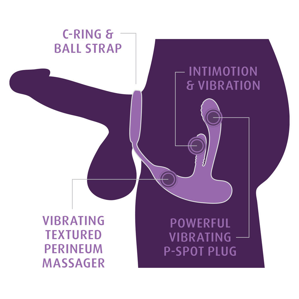Anal Fantasy Elite Ass-Gasm intiMotion - Black USB Rechargeable Quad Motor Prostate Massager wi