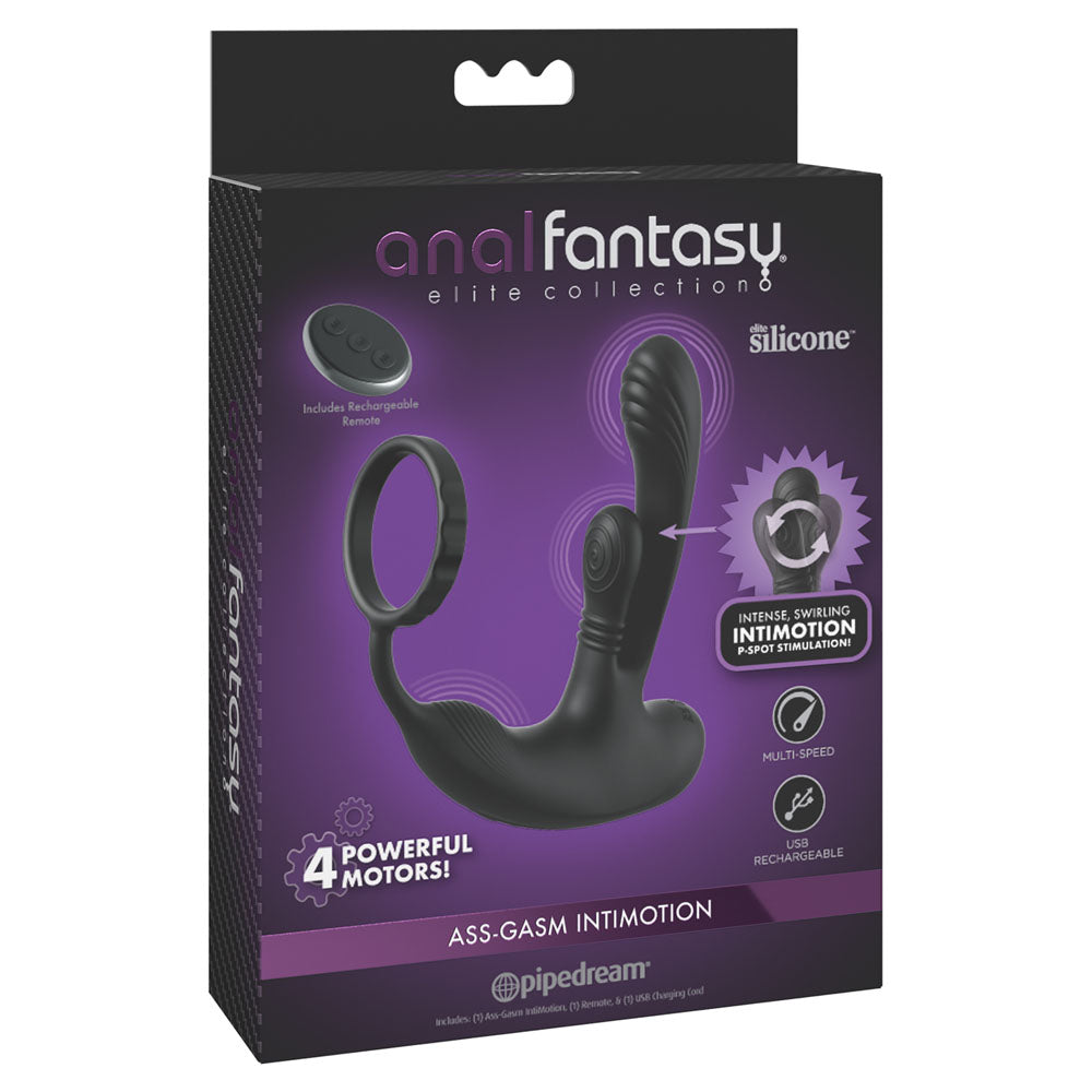 Anal Fantasy Elite Ass-Gasm intiMotion - Black USB Rechargeable Quad Motor Prostate Massager wi