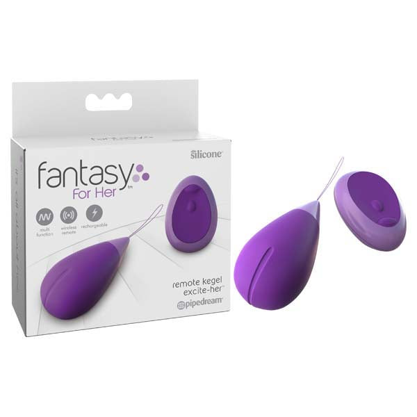 Fantasy For Her Remote Kegel Excite-Her - Purple USB Rechargeable Vibrating Kegel Trainer with Wireless Remote-PD4931-12