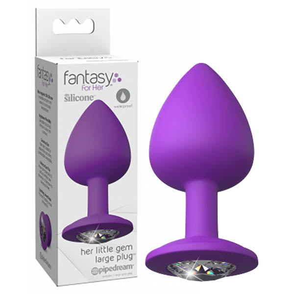 Fantasy For Her Little Gem Large Plug - Purple 9.6 cm Butt Plug with Jewel Base-PD4951-12