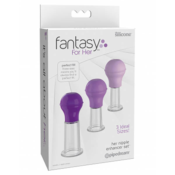 Fantasy For Her Nipple Enhancer Set - Nipple Pump Set - Set of 3 Sizes-PD4960-12