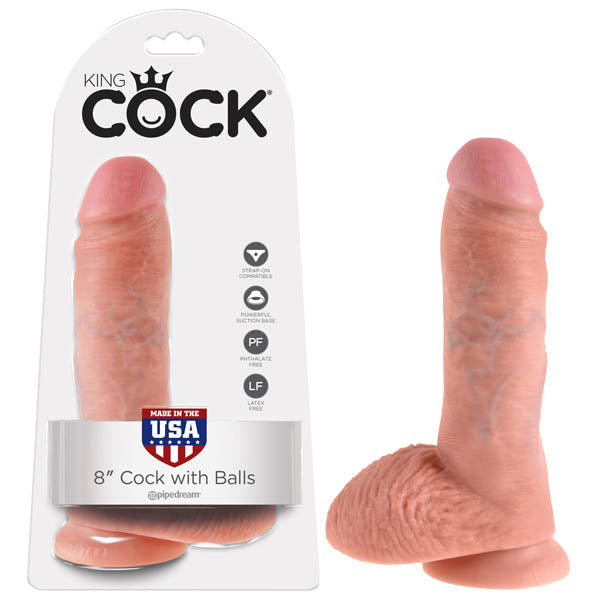 King Cock 8 Cock With Balls - Flesh 20.3 cm (8) Dong-PD5507-21