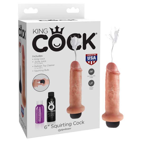 King Cock 6 Squirting Cock - Flesh 15.2 cm Squirting Dong-PD5606-21