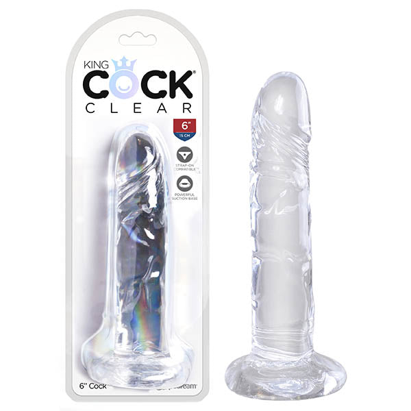 King Cock Clear 6 Cock - Clear 15.2 cm Dong-PD5753-20