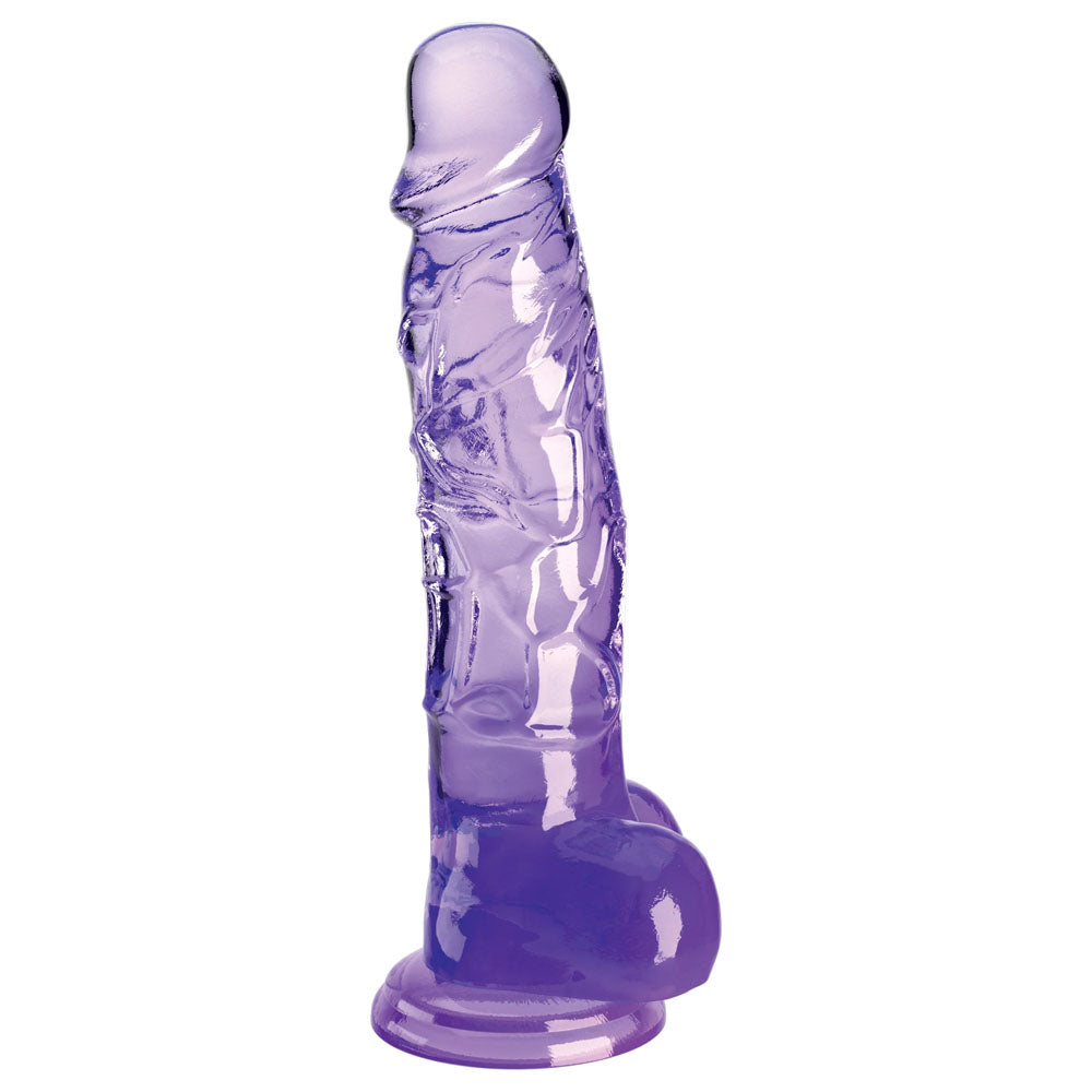 King Cock Clear 8 Cock with Balls - Purple - Purple 20.3 cm Dong-PD5756-12