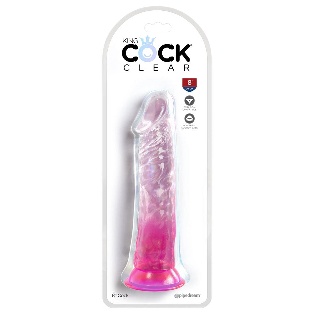 King Cock Clear 8 Cock - Pink - Pink 20.3 cm Dong-PD5757-11