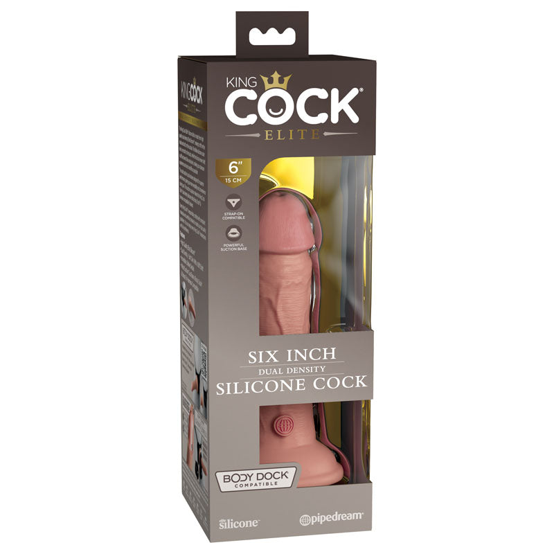 King Cock Elite 6 Dual Density Cock - Flesh - Flesh 15.2 cm Dong-PD5770-21