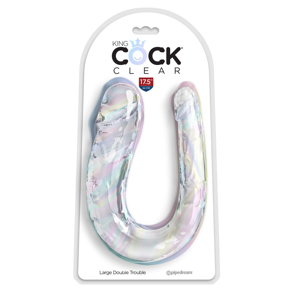 King Cock Clear Large Double Trouble - Clear Large Double Penetration Dong-PD5787-20