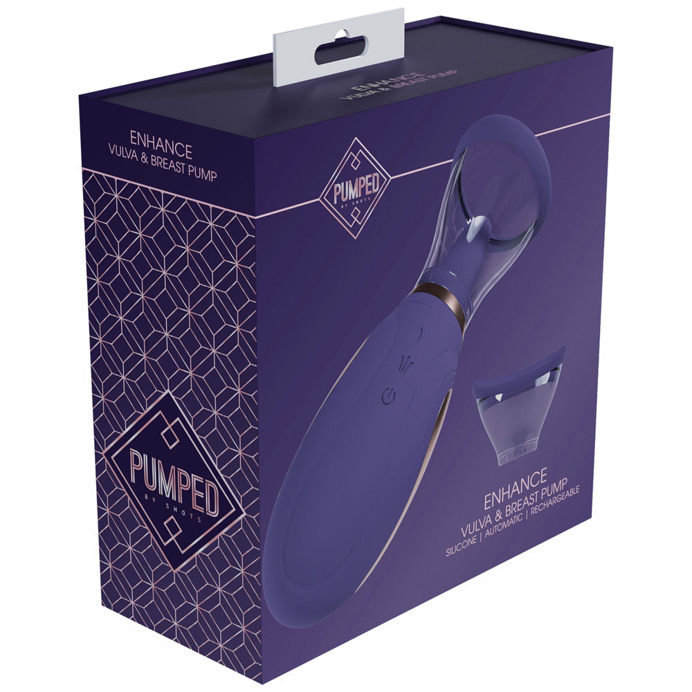 PUMPED Enhance Auto Vulva & Brest Pump - Purple - Purple USB Rechargeable Ladies Pump-PMP046PUR