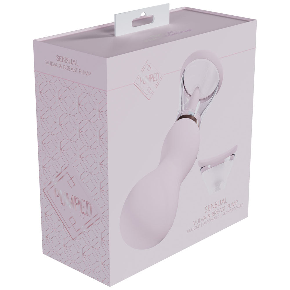 PUMPED Sensual Auto Vulva & Brest Pump - Pink - Pink USB Rechargeable Ladies Pump-PMP047PNK