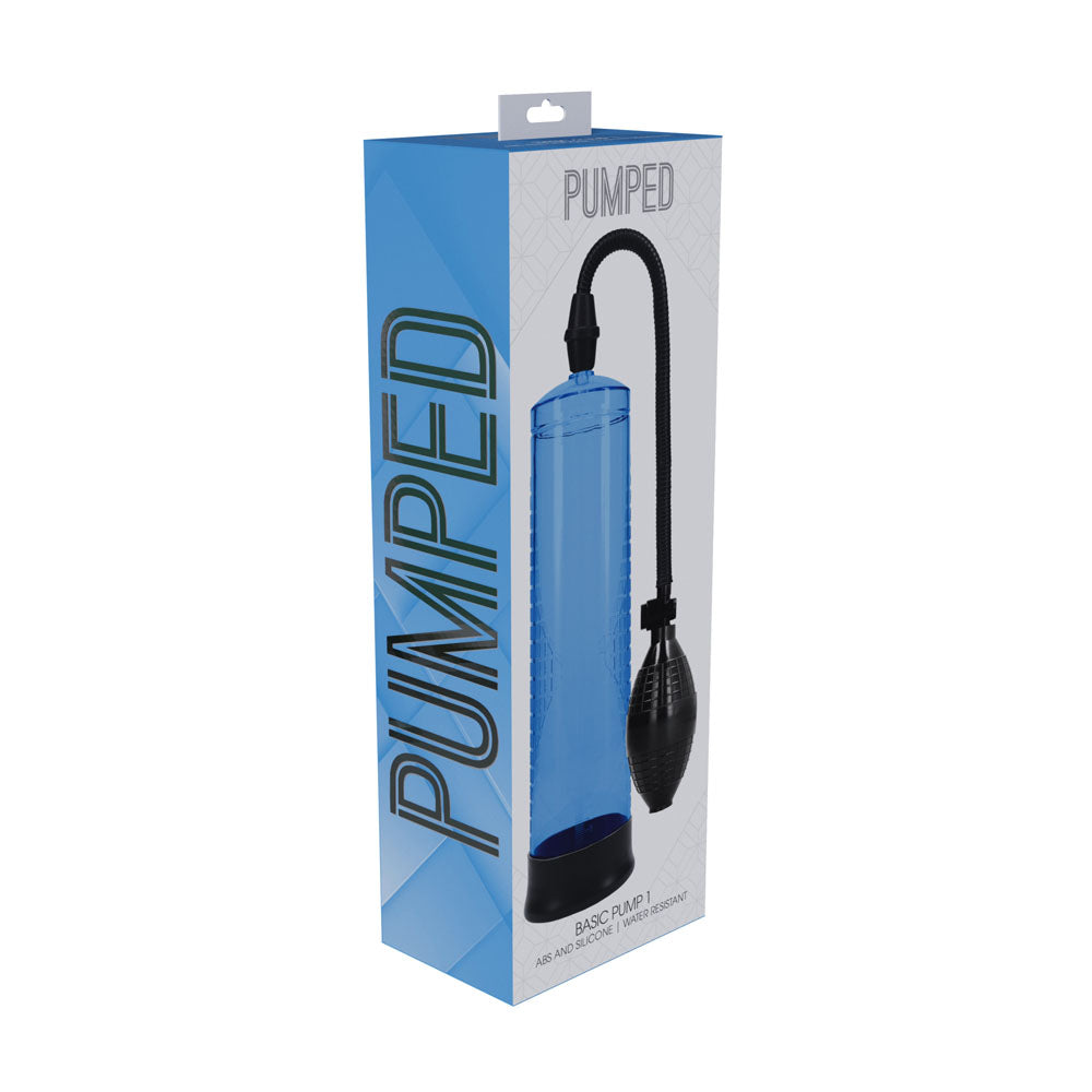 PUMPED Basic Pump 1 - Blue - Blue Penis Pump-PMP054BLU