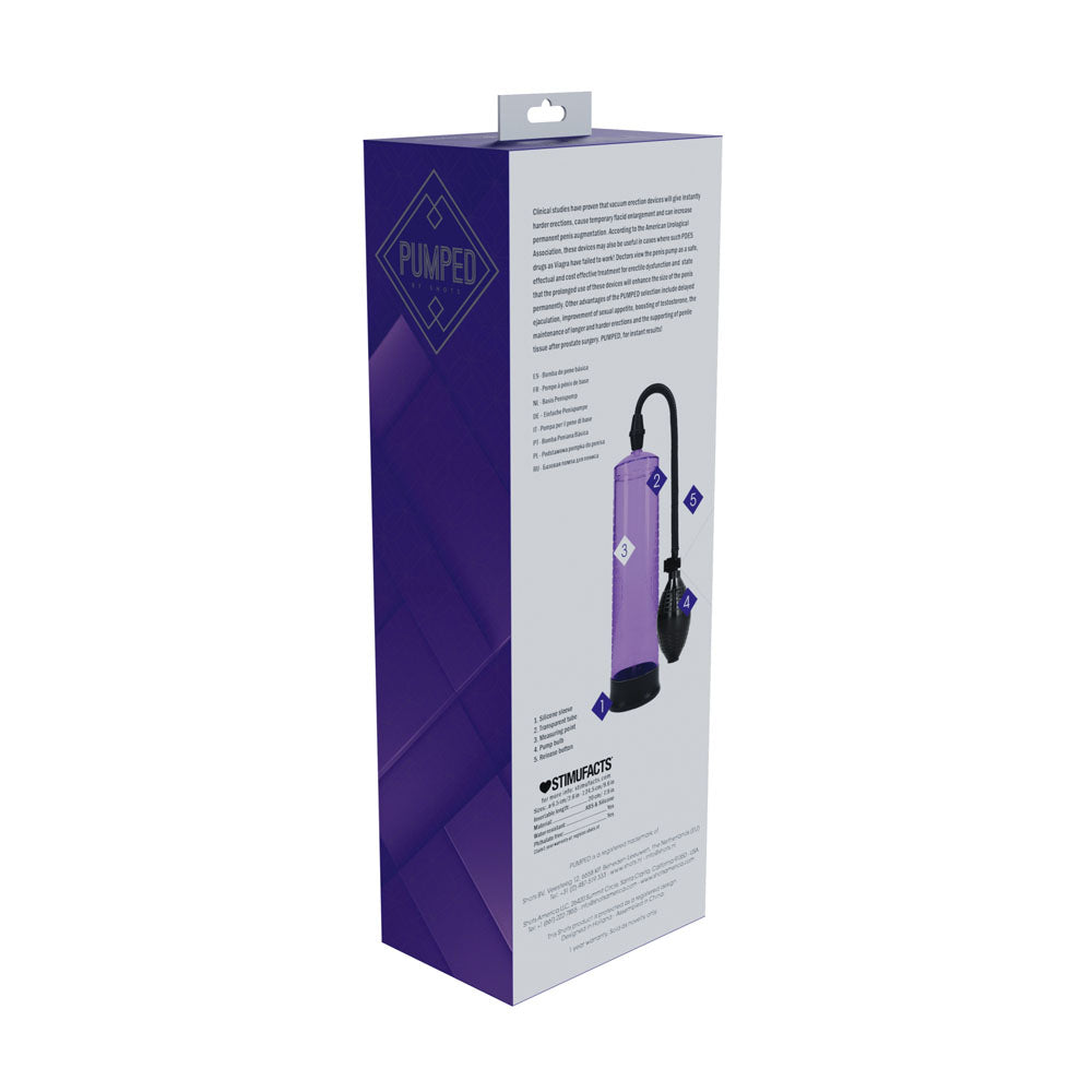 PUMPED Basic Pump 1 - Purple - Purple Penis Pump-PMP054PUR