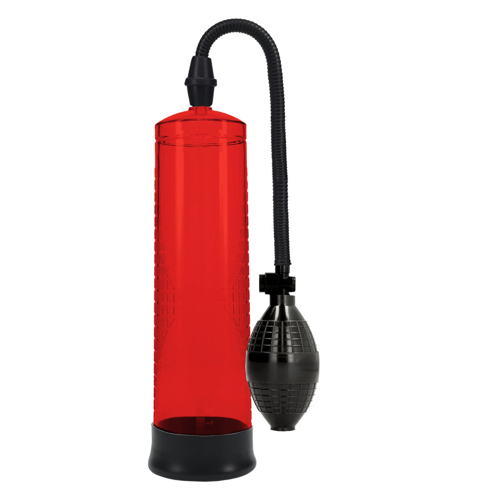 PUMPED Basic Pump 1 - Red - Red Penis Pump-PMP054RED