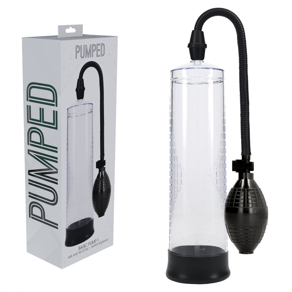 PUMPED Basic Pump 1 - Transparent - Clear Penis Pump-PMP054TRA