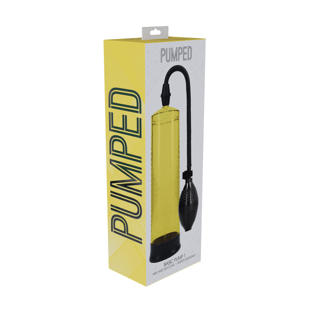 PUMPED Basic Pump 1 - Yellow - Yellow Penis Pump-PMP054YEL