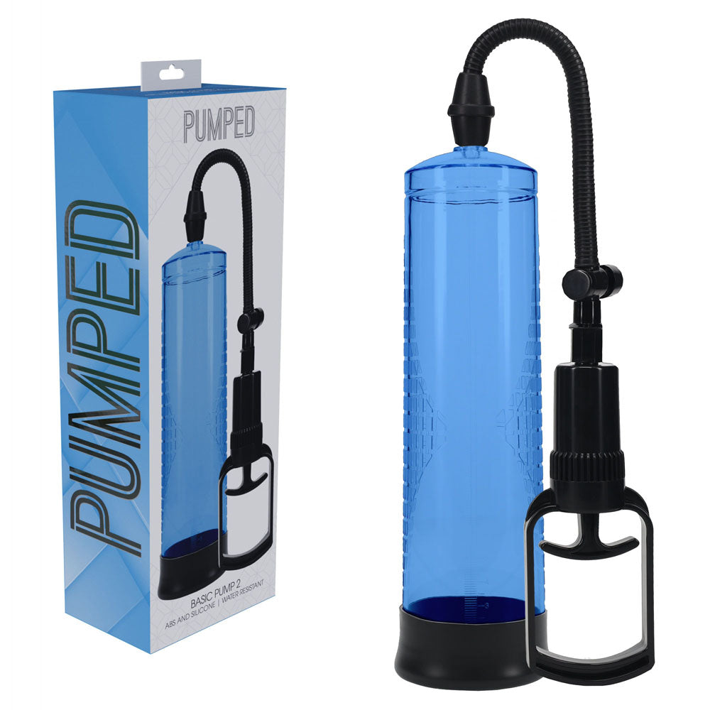 PUMPED Basic Pump 2 - Blue - Blue Penis Pump-PMP055BLU