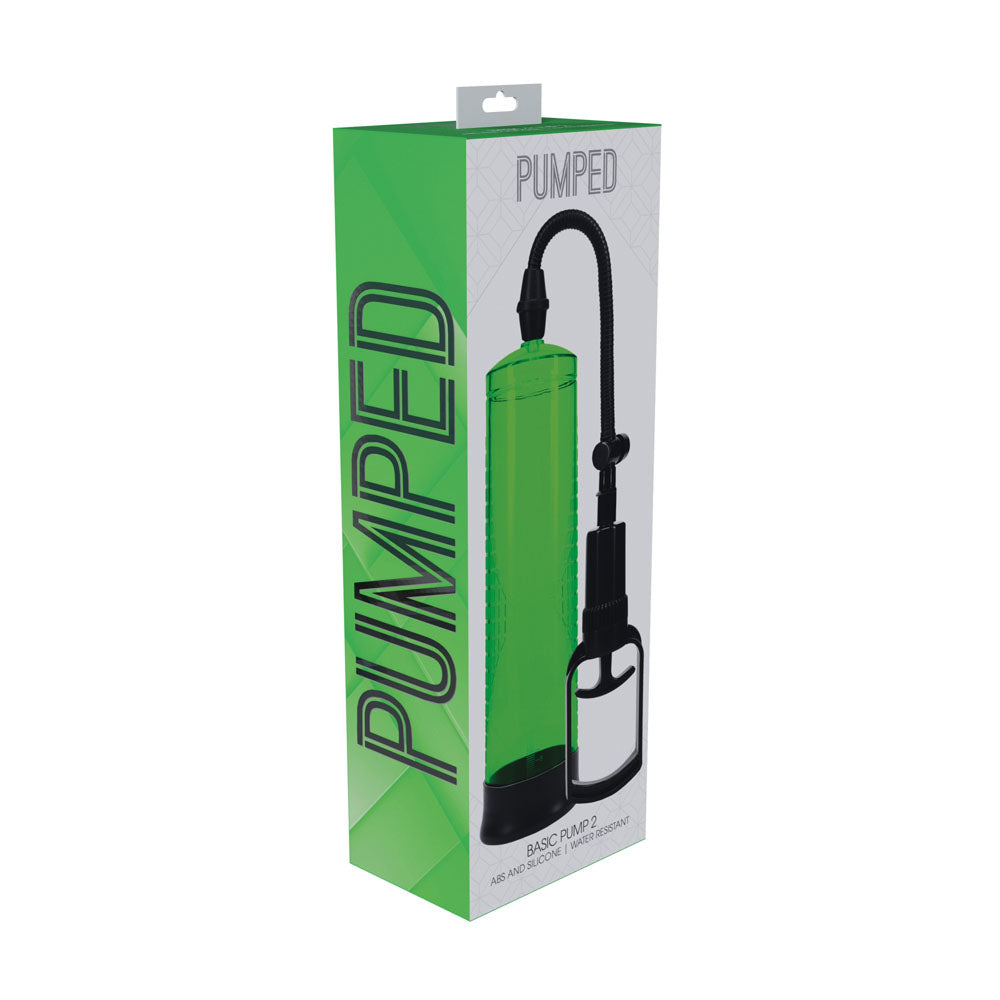 PUMPED Basic Pump 2 - Green - Green Penis Pump-PMP055GRN