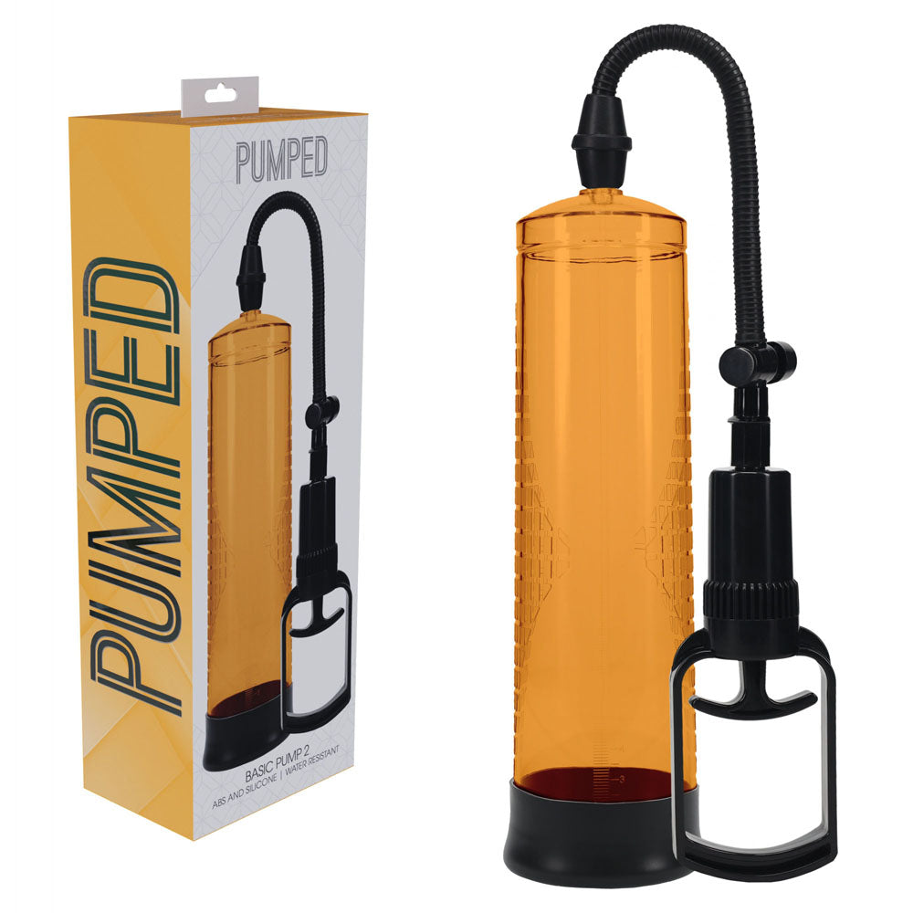 PUMPED Basic Pump 2 - Orange - Orange Penis Pump-PMP055ORA