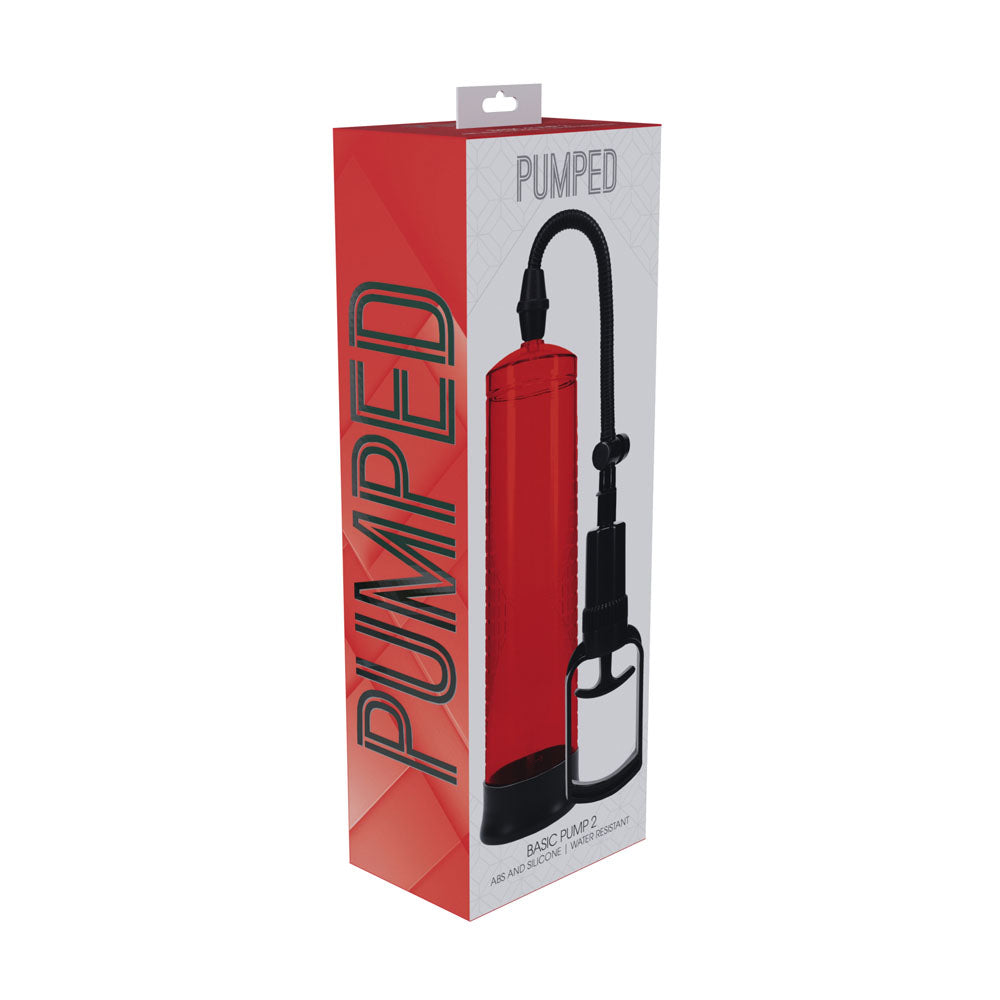 PUMPED Basic Pump 2 - Red - Red Penis Pump-PMP055RED