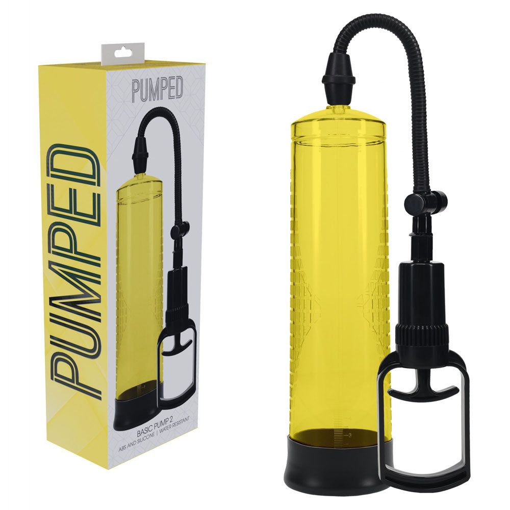 PUMPED Basic Pump 2 - Yellow - Yellow Penis Pump-PMP055YEL