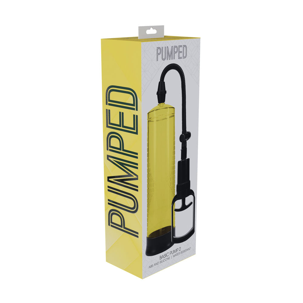 PUMPED Basic Pump 2 - Yellow - Yellow Penis Pump-PMP055YEL