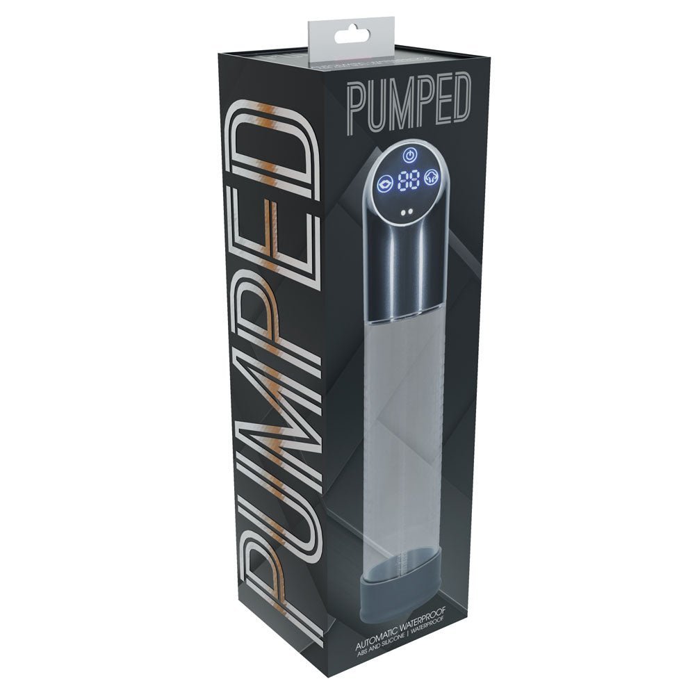 PUMPED Automatic Waterproof Pump - Gun Metal - Gunmetal/Clear USB Rechargeable Automatic Penis Pump-PMP056GUN