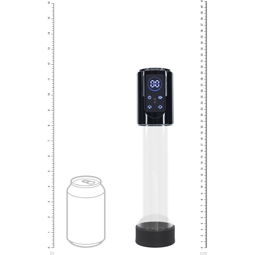 PUMPED MegaLift Automatic Penis Pump - Black - Black/Clear USB Rechargeable Auto Penis Pump-PMP059BLK
