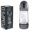 PUMPED SonicPull - Gunmetal - Gunmetal Grey/Clear USB Rechargeable Sucking And Vibrating Auto Masturbator-PMP066GUN