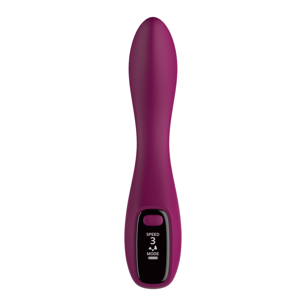 Passion Play G-Spot Vibrator with LED Screen - Purple 19.2 cm USB Rechargeable G-Spot Vibrator - PP0180