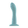 Passion Play Liquid Silicone Ridged Dildo - Blue - Blue 18 cm Dildo - PP0231